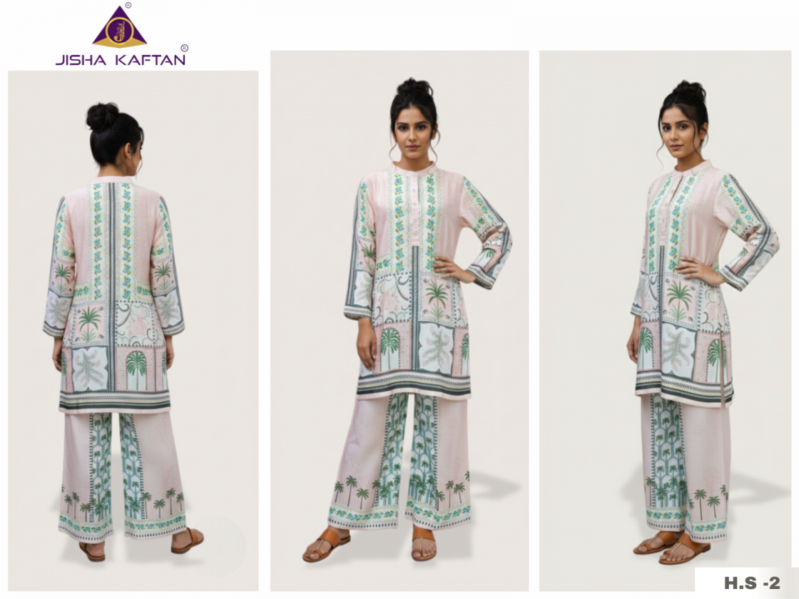 JISHA KAFTAN  series H.S.1 TO H.S.4 PRESENTS Heavy Satin Co Ord Sets Vol 1 in wholesale surat