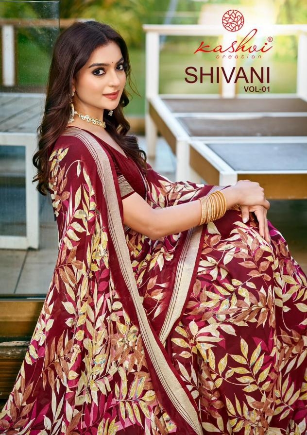kashvi creation shivani vol 1 series 101 to 108 amazing dull moss viscose saree in wholesale surat