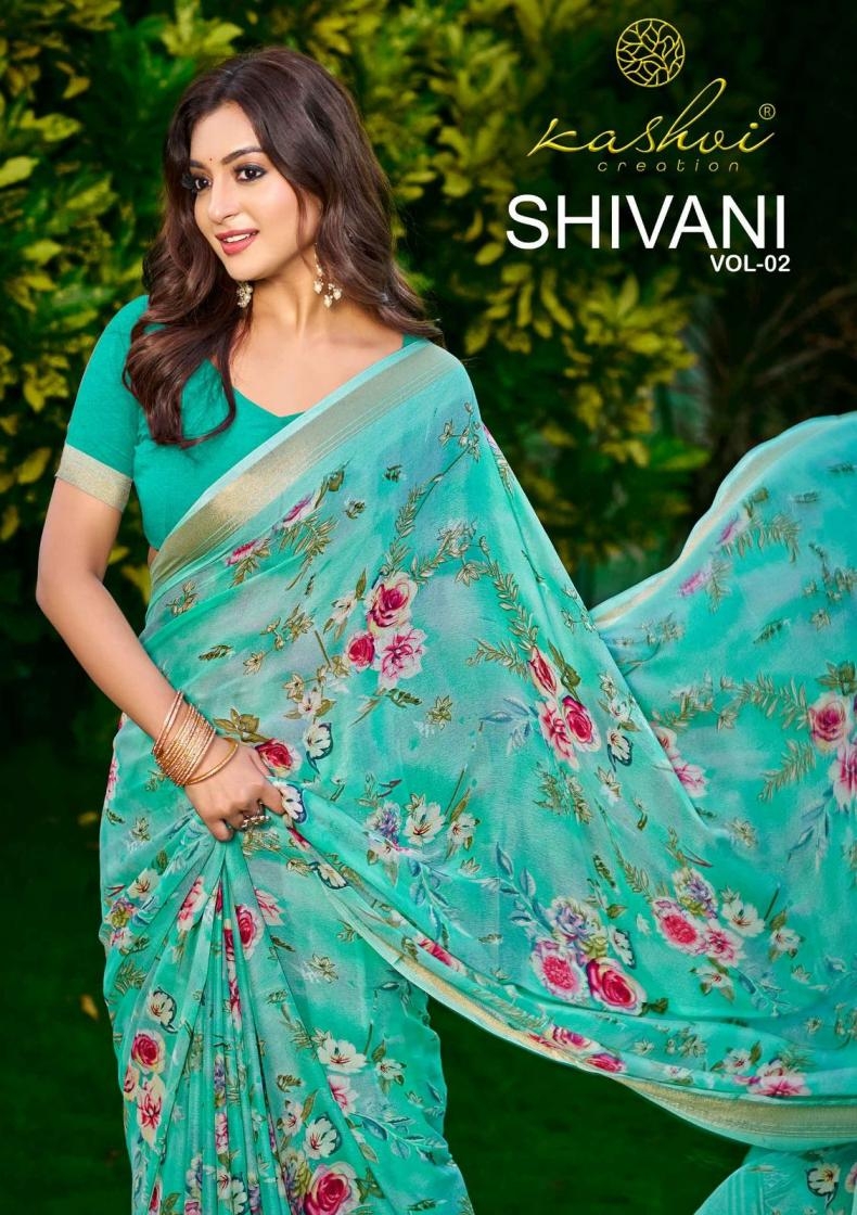 kashvi creation shivani vol 2 series 201 to 208 dull moss best sarees in wholesale surat