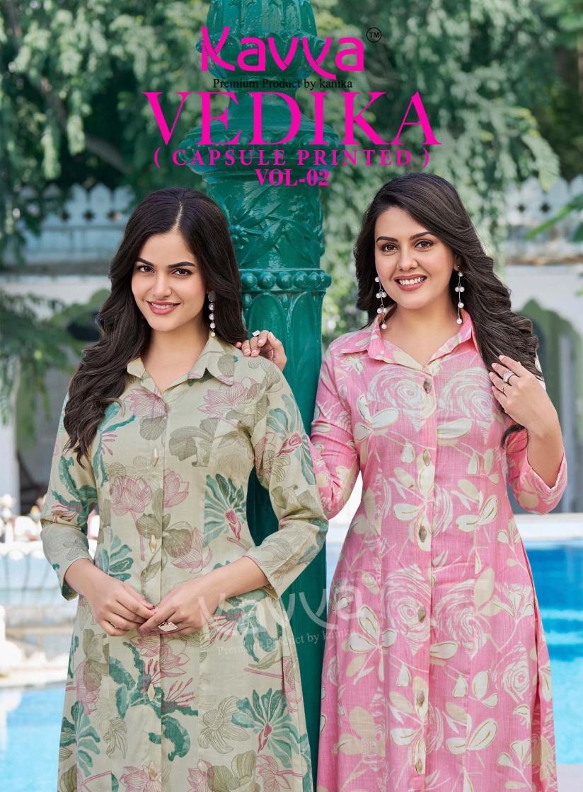 kavya vedika vol 2 series 2001 to 2010 capsule a-line style fully stitch unique kurti with pant in wholesale surat