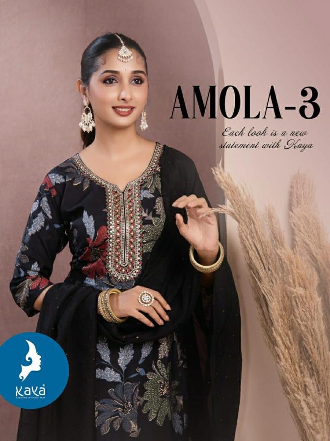 kaya amola vol 3 series 01 to 06 readymade stylish vertican print big size suit in wholesale surat