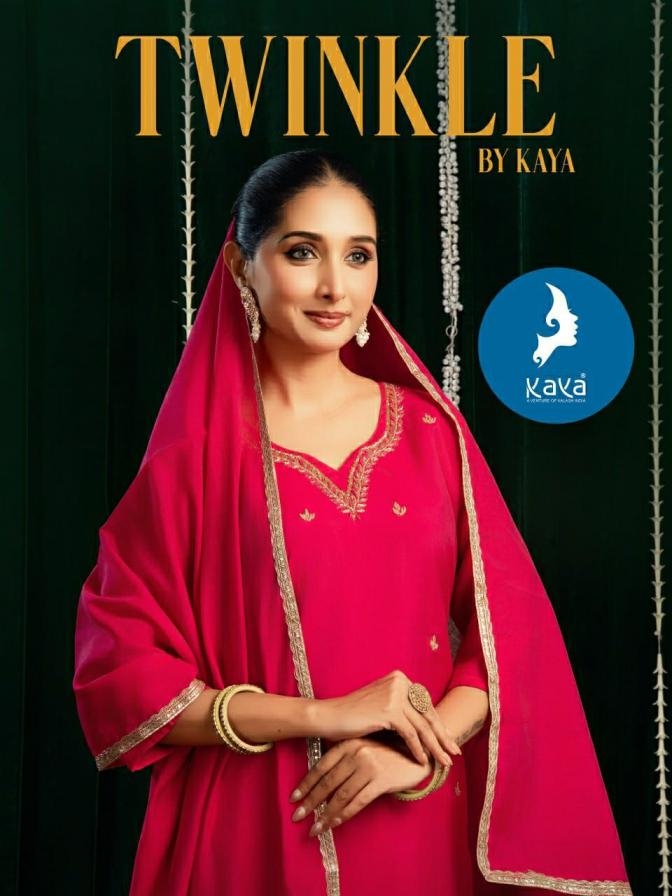 kaya twinkle series 01 to 06 mul chanderi readymade pretty big size suit in wholesale surat