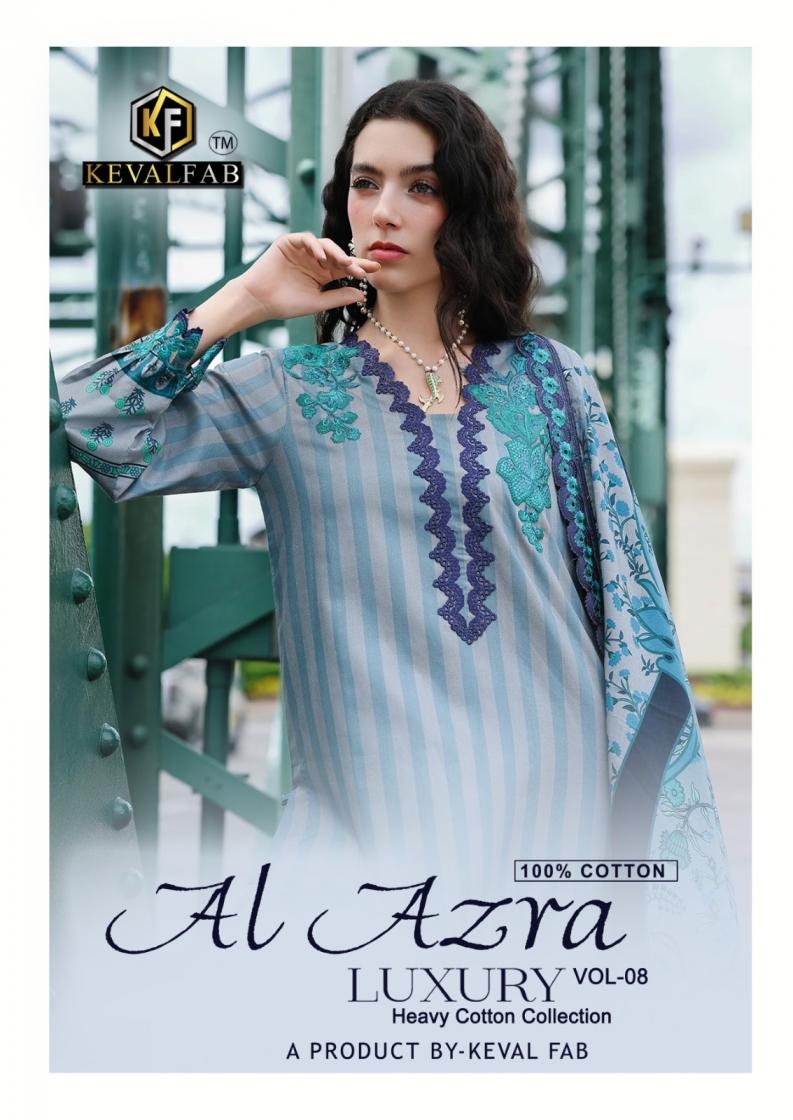 keval fab al azra luxury vol 8 series 8001 to 8006 cotton pakistani suits in wholesale surat