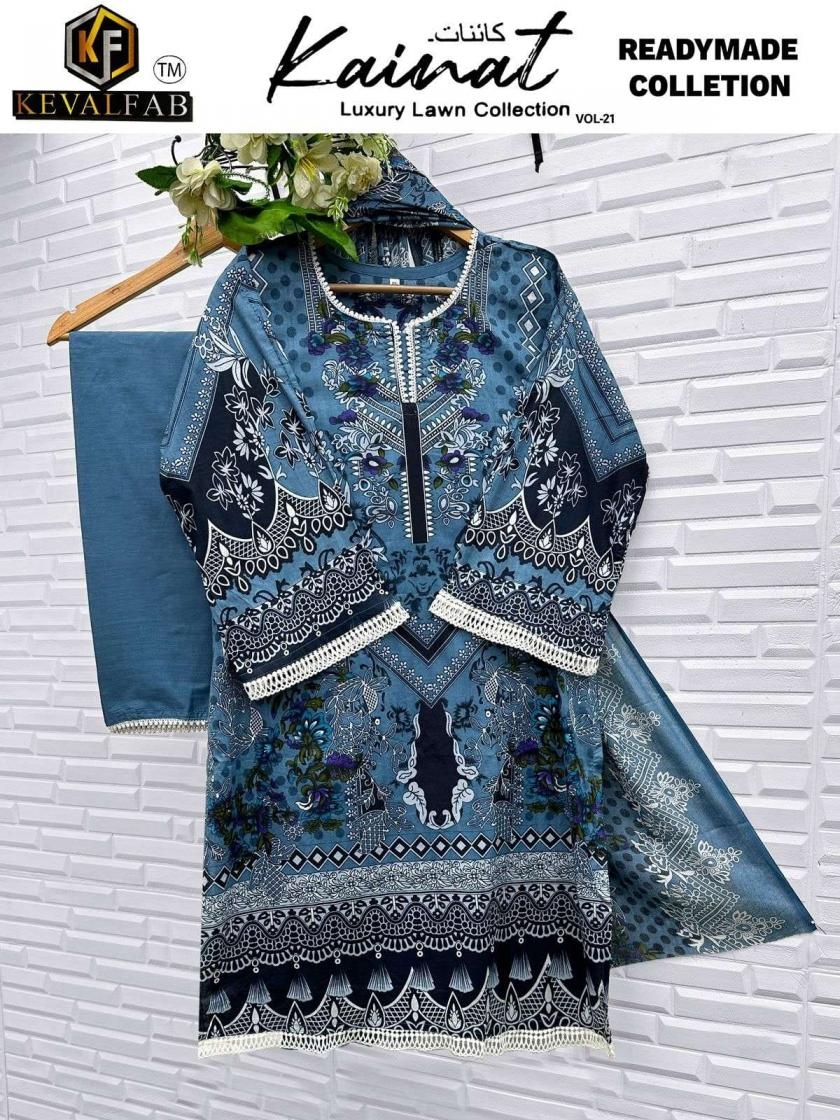 keval fab kainat vol 21 series 21001 to 21006 lawn attractive readymade pakistani suit in wholesale surat