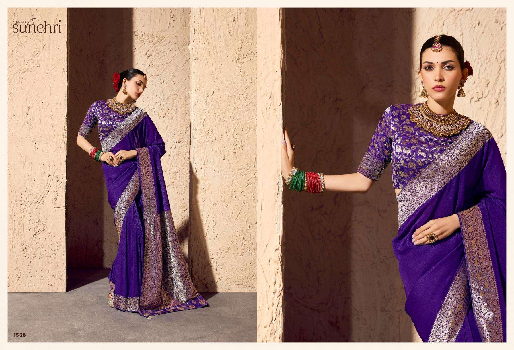 kimora indri sunehri series 1561-1571 crape georgette occasion wear saree in wholesale surat