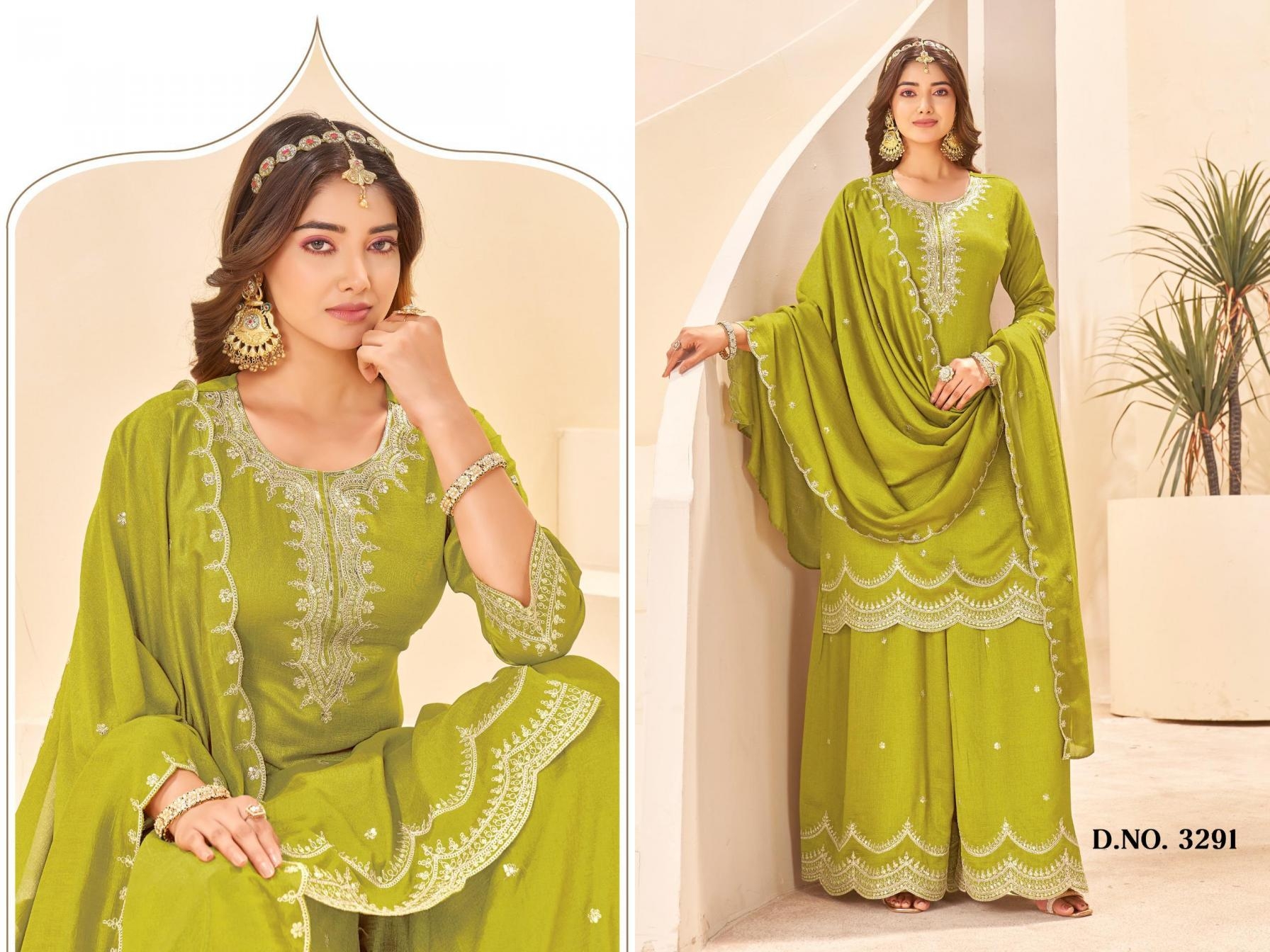 ladies flavour 3290-3295 readymade vichitra combo set plazzo suit in wholesale surat