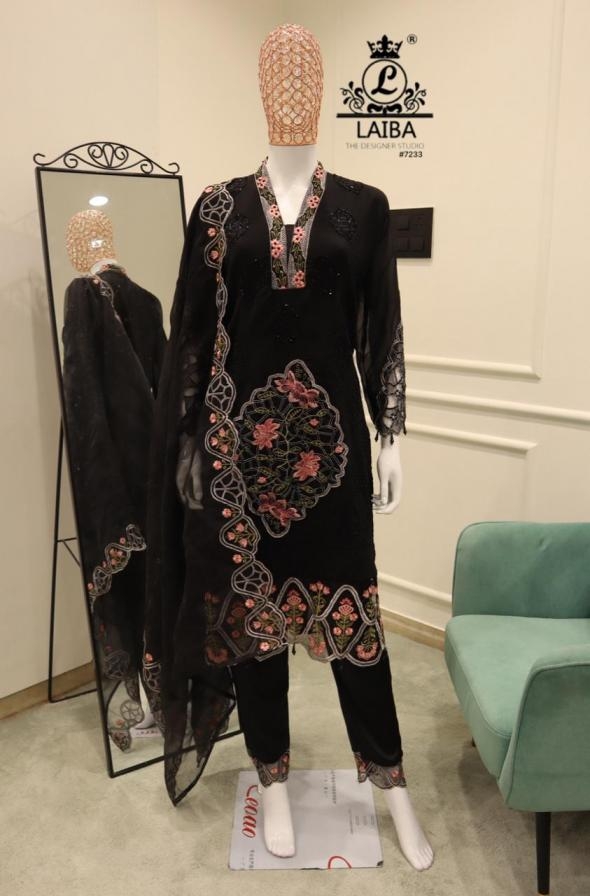 laiba designer 7044 readymade georgette modern combo pakistani suit in wholesale surat