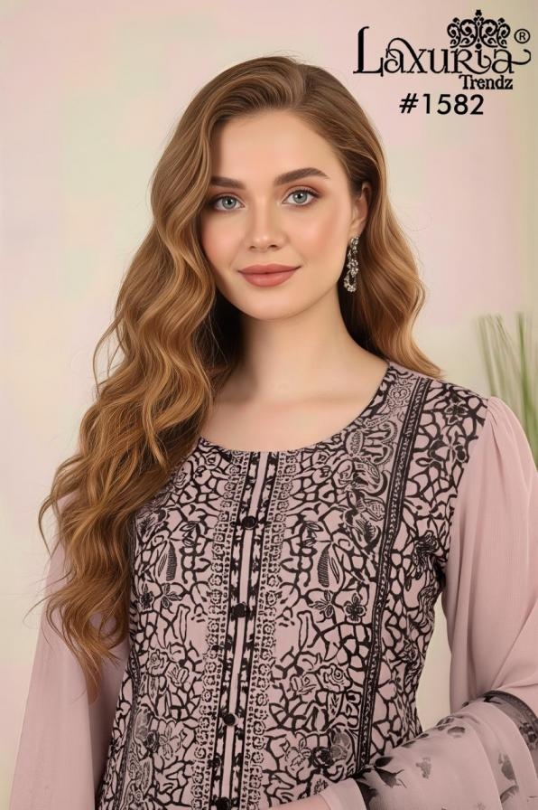 laxuria trendz 1582 fox georgette fully stitch amazing pakistani suit in wholesale surat