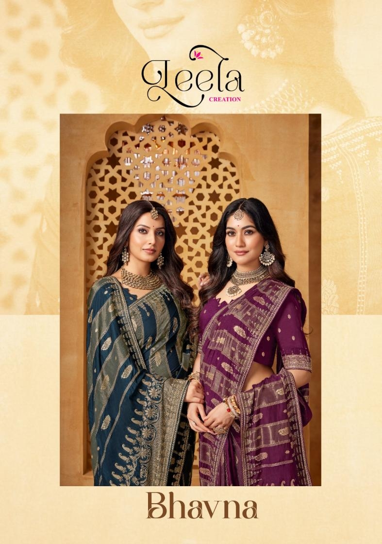leela creation bhavna series 305 A TO 305 E viscose with jharkan work saree in wholesale surat