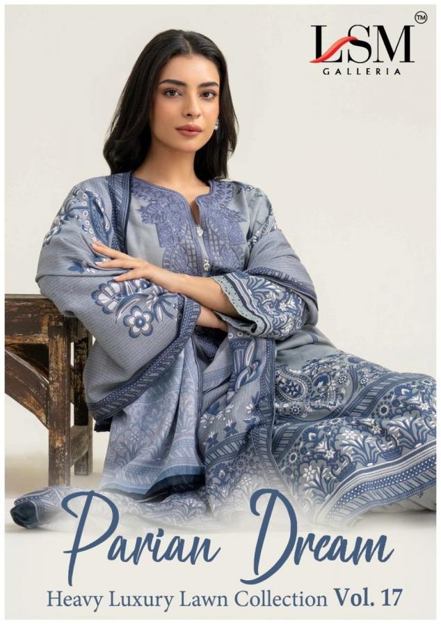 lsm galleria parian dream vol 17 series 1701 to 1706 lawn modern pakistani suits in wholesale surat