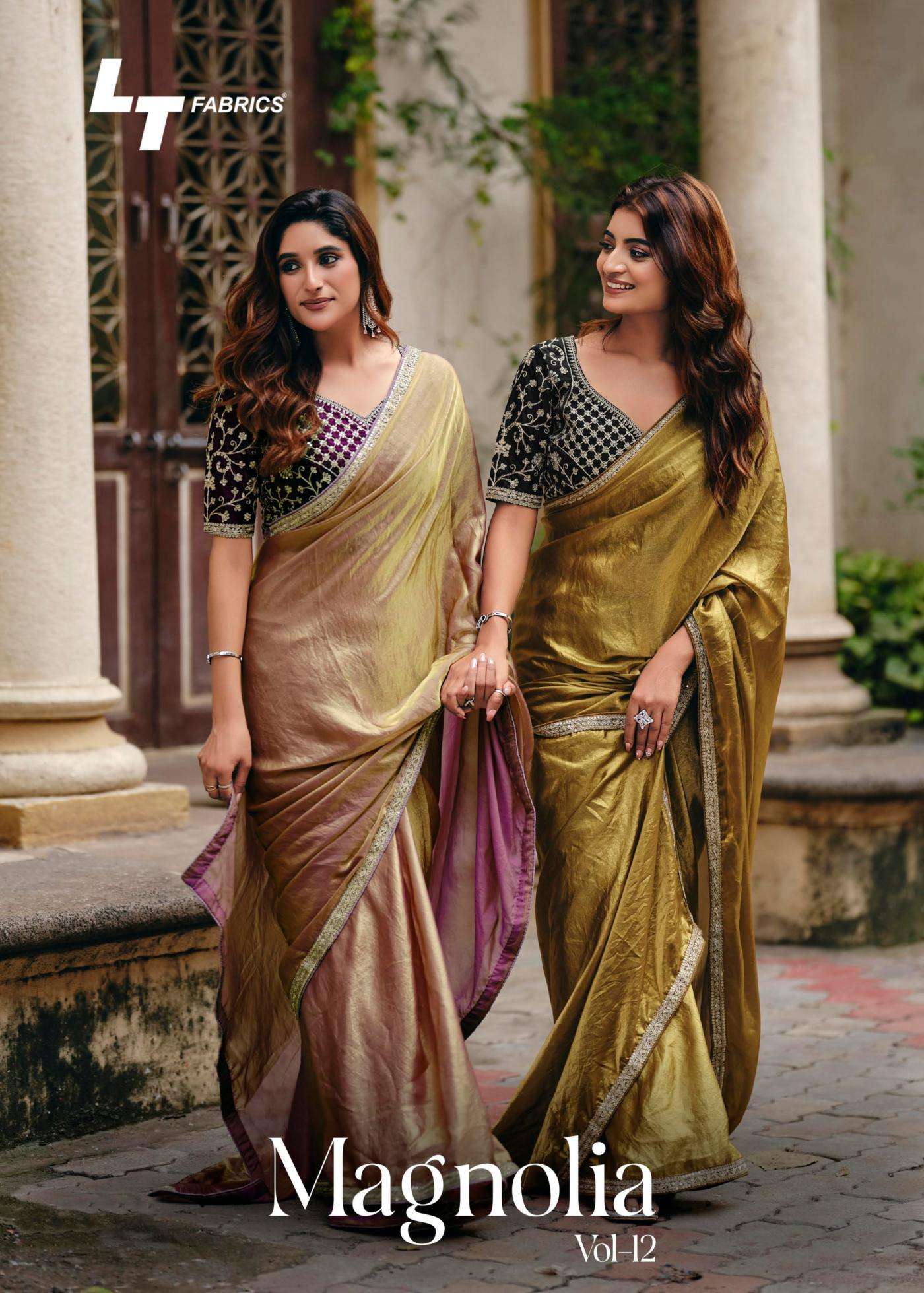 lt fashion magnolia vol 12 series 1201 to 1206 malai silk best saree in wholesale surat