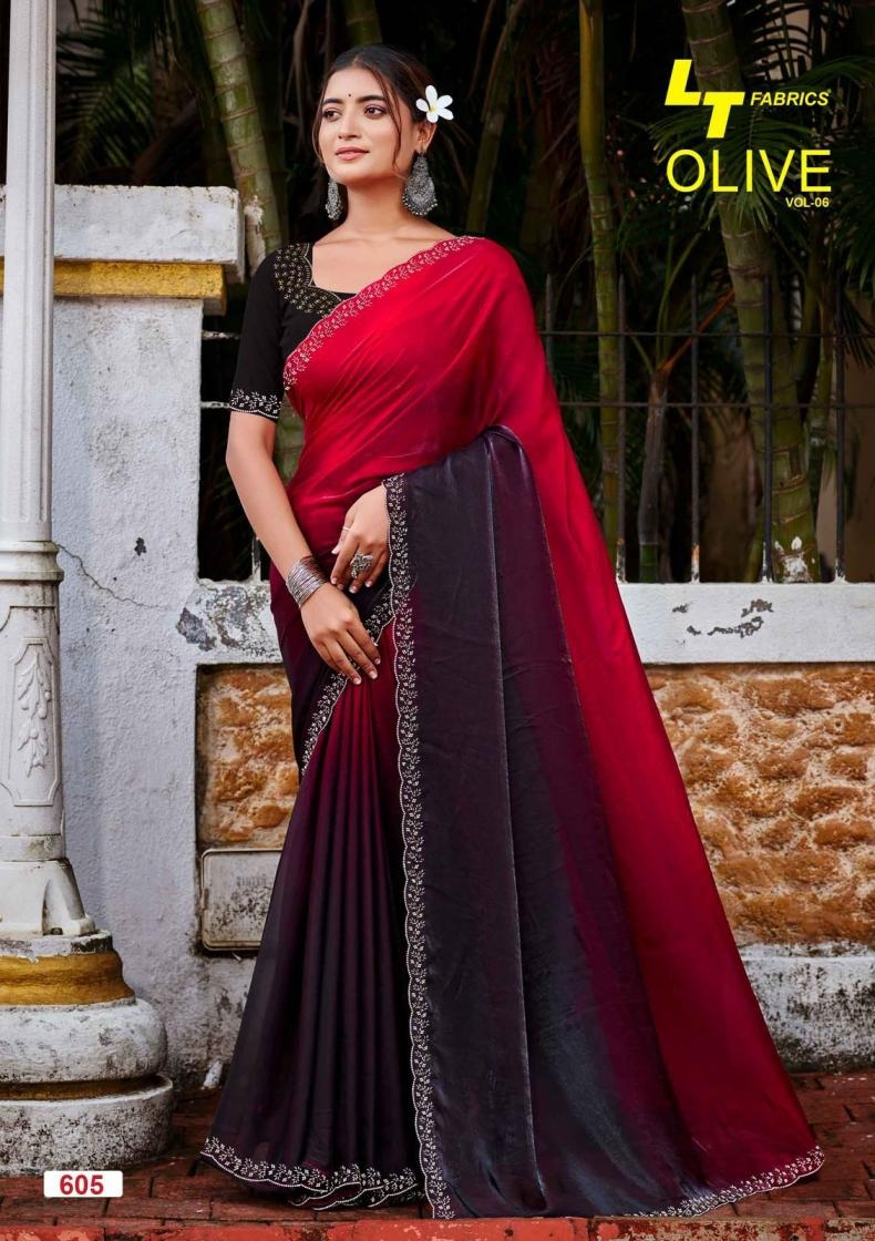 lt fashion olive vol 6 series 601 to 606 amazing malai silk best saree in wholesale surat