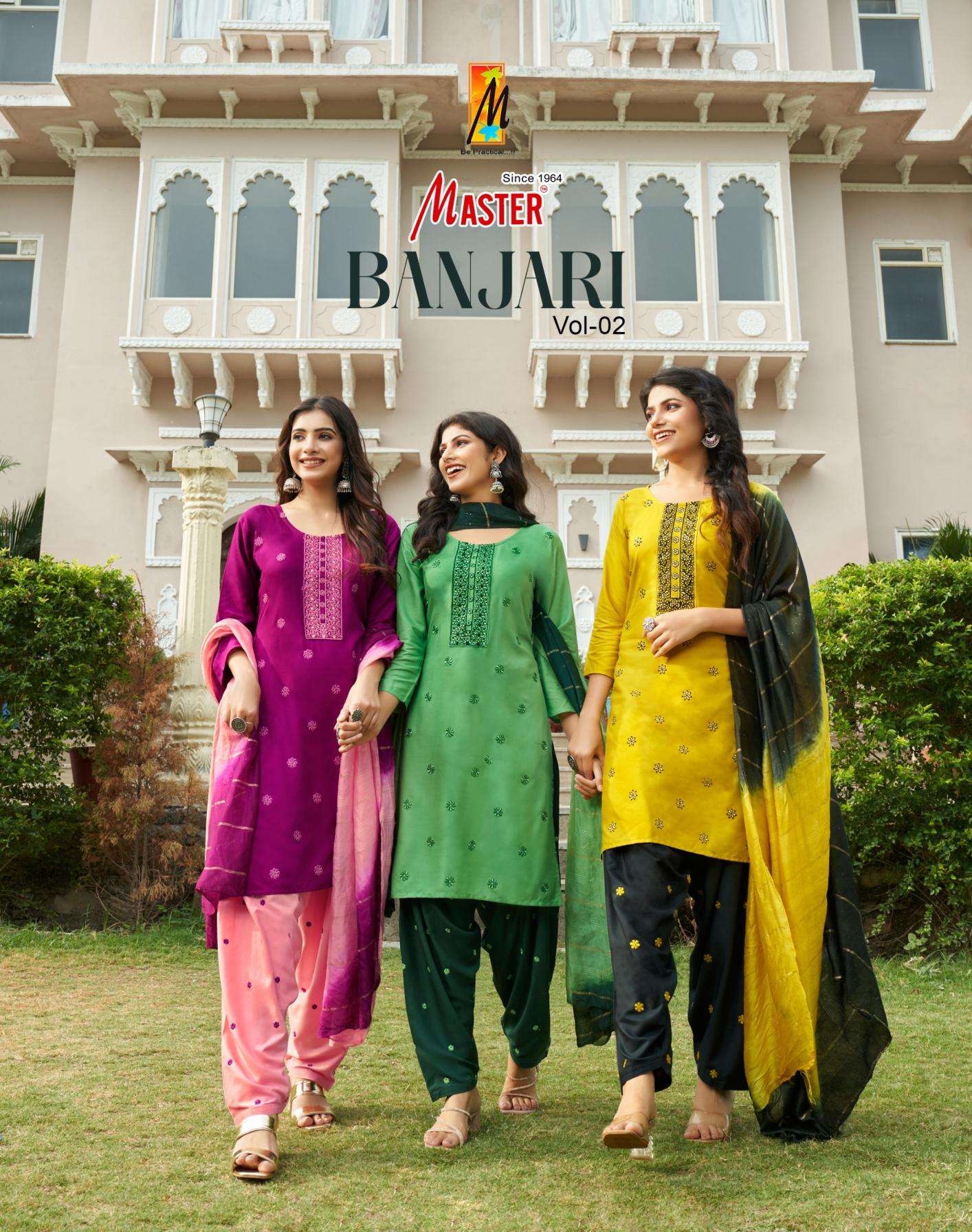 master banjari vol 2 series 2001 to 2008 readymade pretty look rayon patiyala suits in wholesale surat