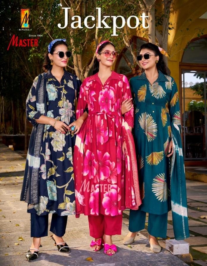 master jackpot series 1001 to 1008 vertican pretty look fully stitch suit in wholesale surat
