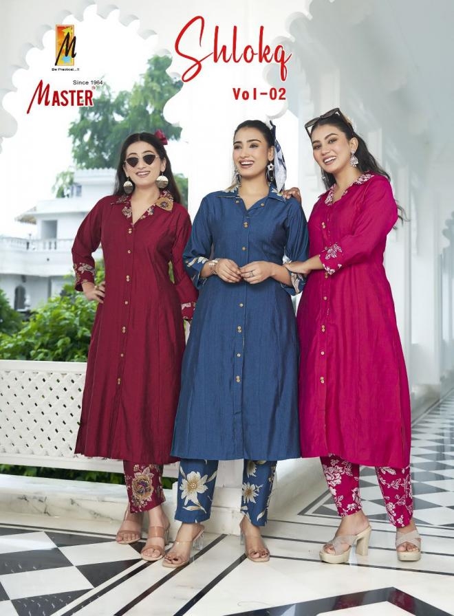 master shloka vol 2 series 2001 to 2010 fancy readymade vertican kurti and pant in wholesale surat