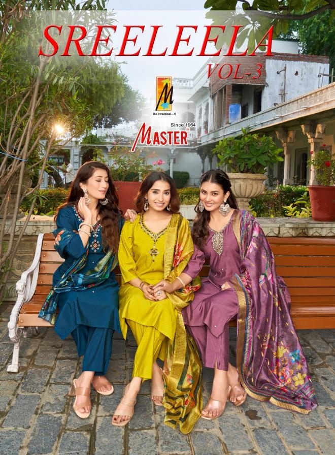 master sreeleela vol 3 series 3001 to 3008 readymade classic roman silk suit in wholesale surat