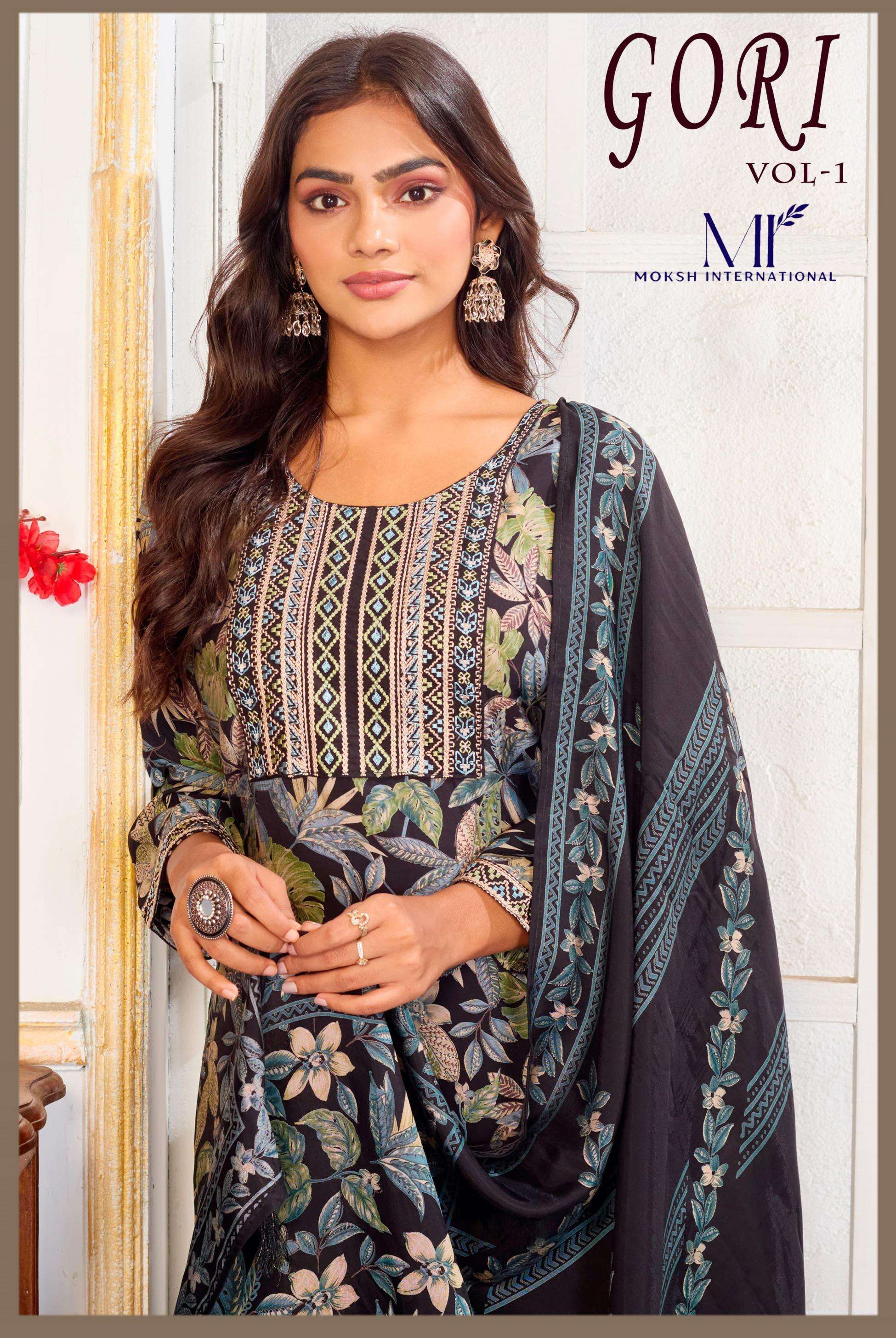 MOKSH GORI VOL-1 SERIES 1431 to 1434 KURTI PENT DUPATTA SET IN WHOLESALE SURAT