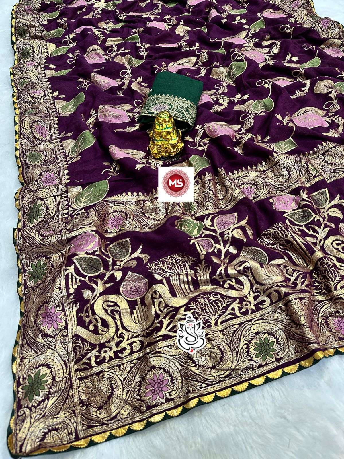 MS Brand Banarasi Meena Dola silk Heavy jari Weaving work saree in wholesale surat