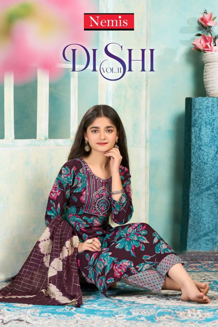 nemis dishi vol 1 series 1101 to 1108 capsule rayon readymade modern kids combo suit in wholesale surat