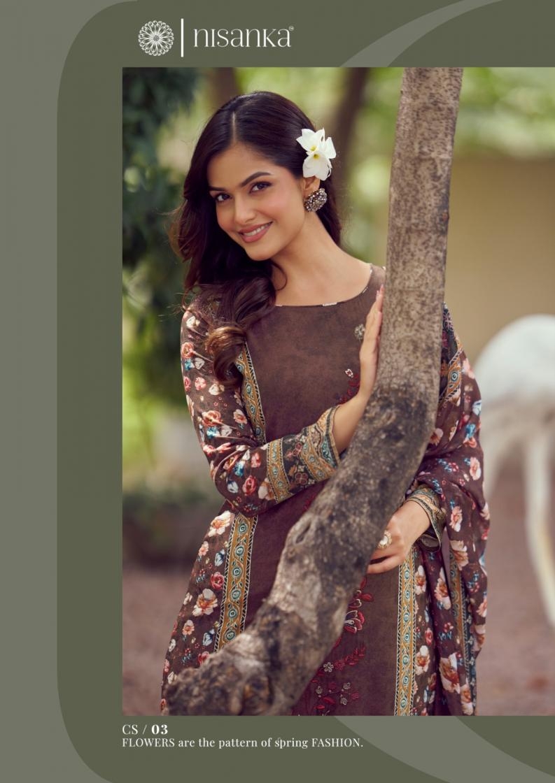 nisanka cashmere vol 3 series 01 to 06 viscose lawn pakistani salwar kameez in wholesale surat