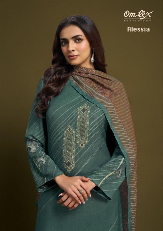 omtex alessia series 10061 A to 10061 D pashmina jacquard shop trendy suit in wholesale surat