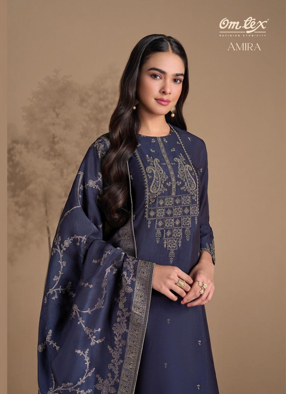 omtex amira series 9041 A to 9041 D rubina silk stylish advanced salwar kameez in wholesale surat