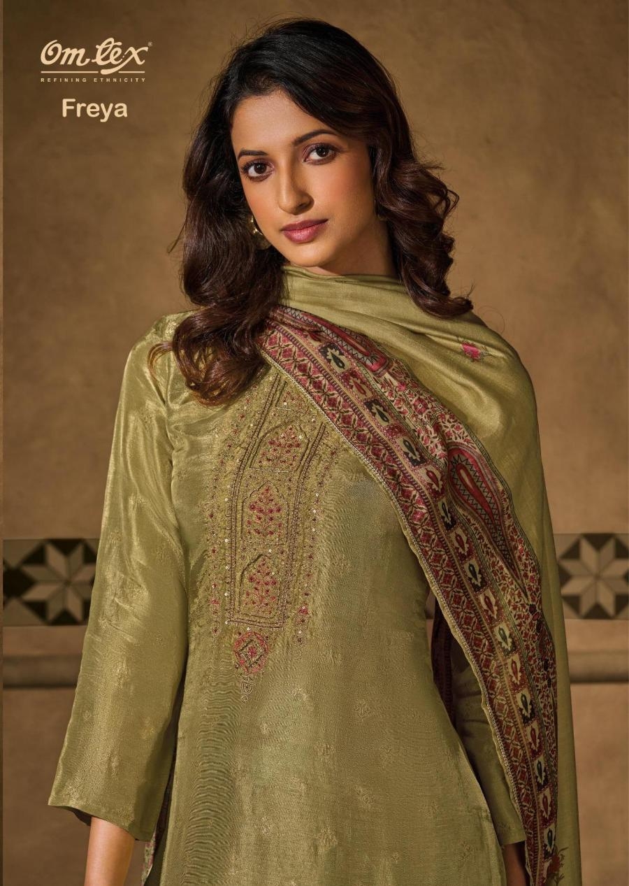 omtex freya series 8461A to 8461D rubina silk jacquard amazing salwar kameez in wholesale surat
