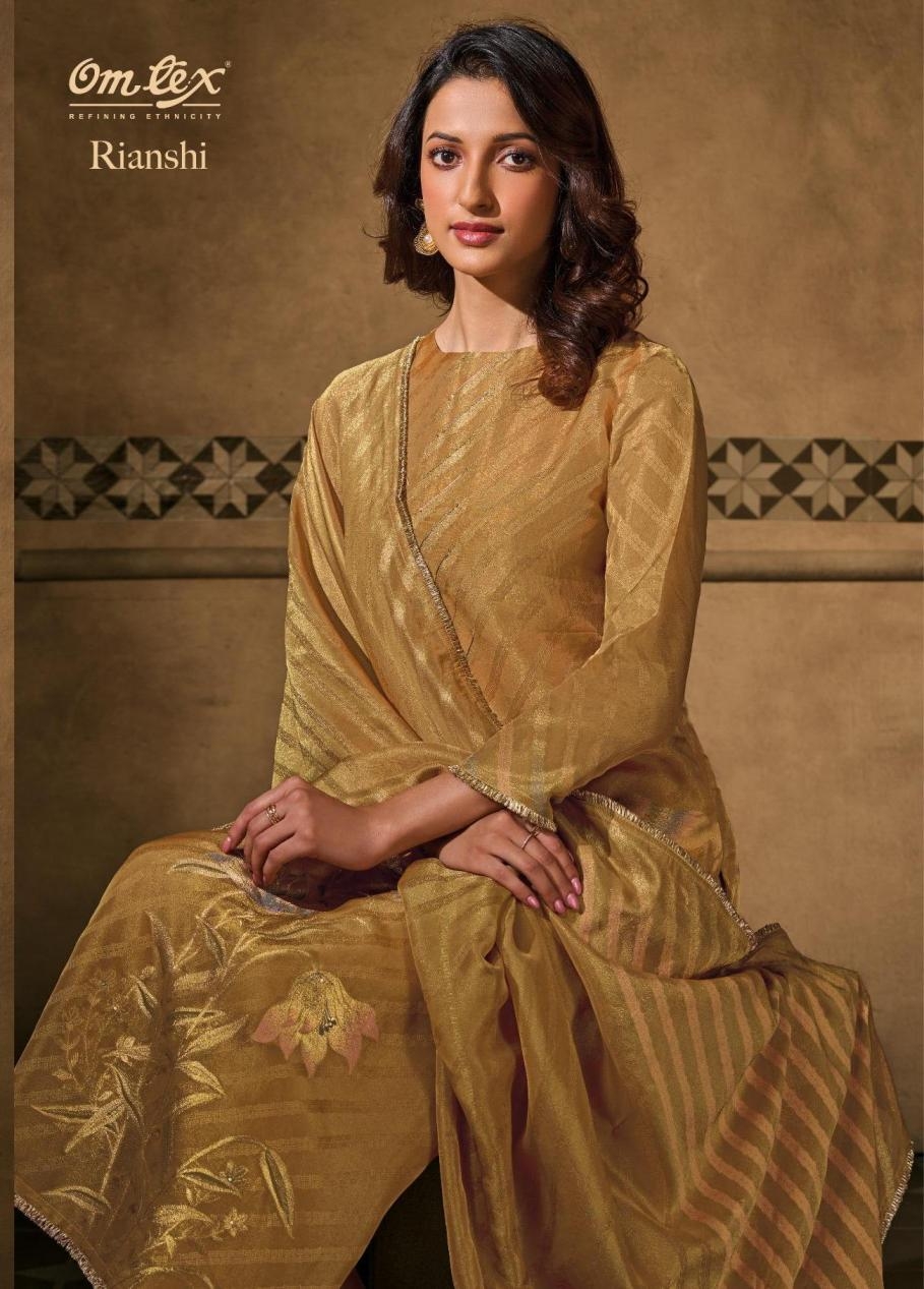 omtex rianshi series 8421 A to 8421 D elice silk tissue jacquard stylish salwar kameez in wholesale surat