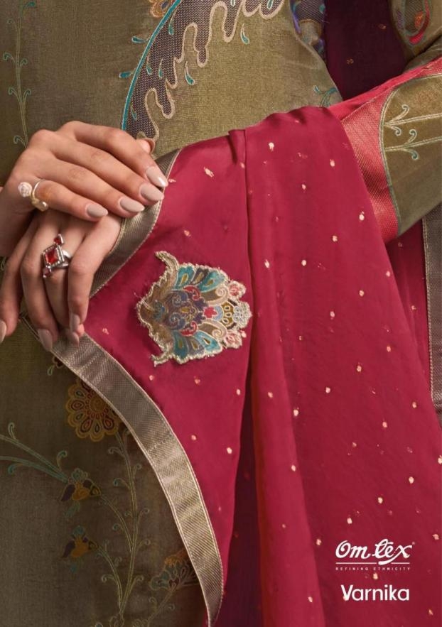 omtex varnika series 7811 A to 7811 D readymade pretty ushi silk jacquard suit salwar kameez in wholesale surat