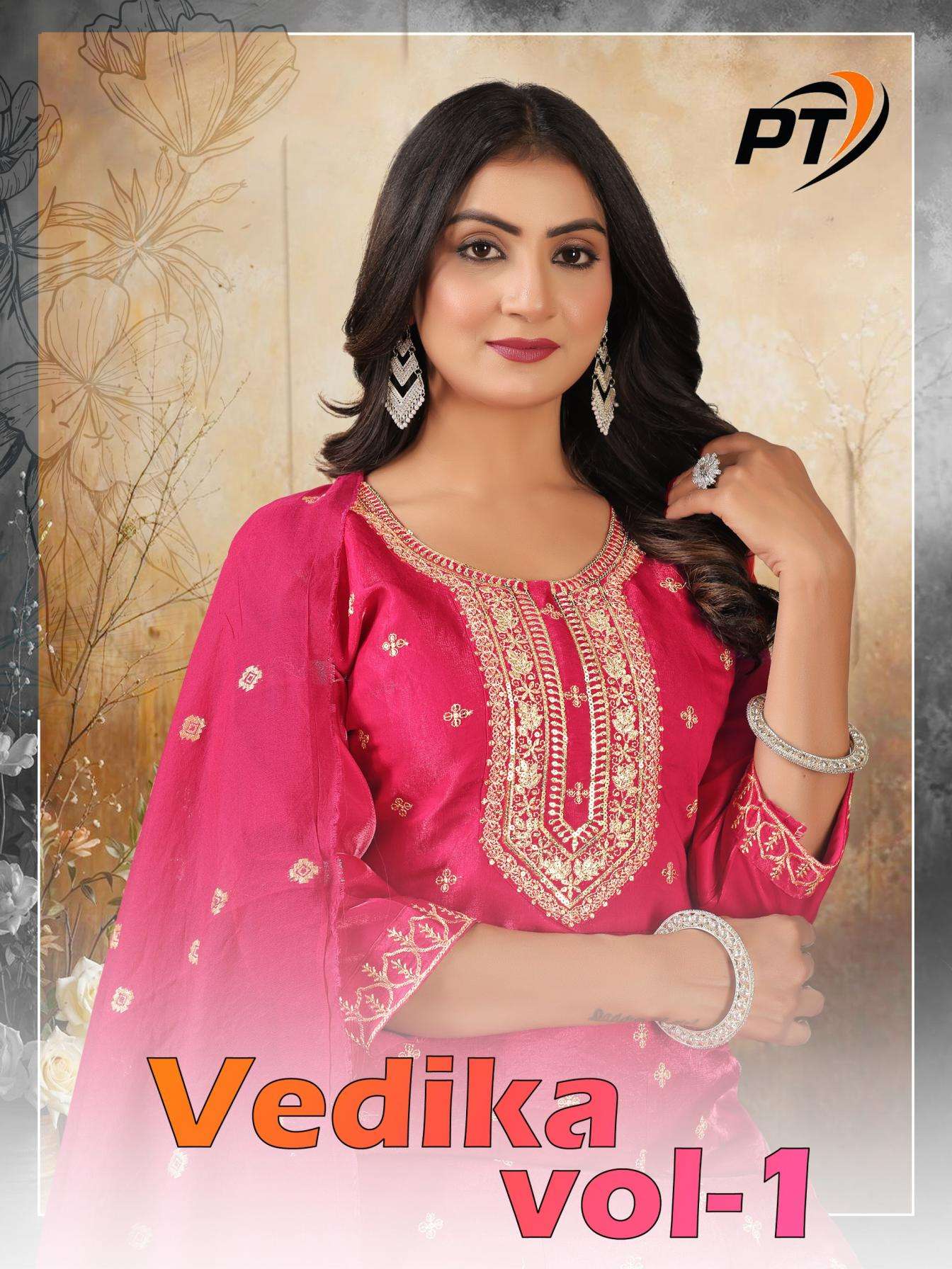 padmavati vedika vol 1 series 1001 to 1008 glas satin casual fully stitch plus size suit in wholesale surat