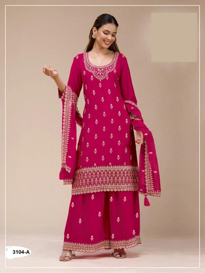 PR 9STAR FASHION APSARA HIT VOL-2 series 3104 A to 3104 D HEAVY BLOOMING GEORGETTE WITH EMBRODERY WORK FANCY DESIGNER SUITS IN WHOLESALE SURAT