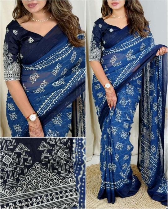 pr Jhalki Georgette printed gorgeous look saree in wholesale surat