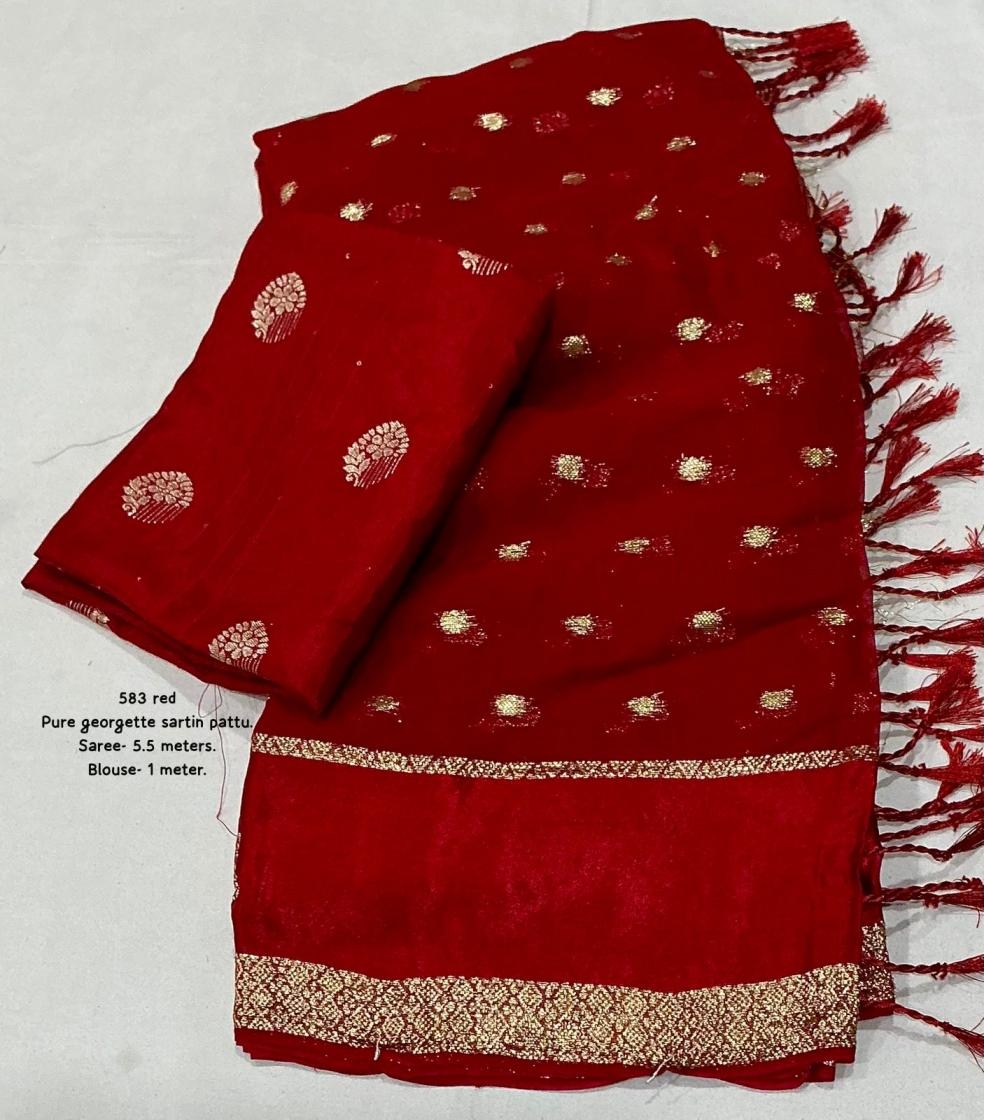 pr kc 583 elegance georgette satin sarees in wholesale surat