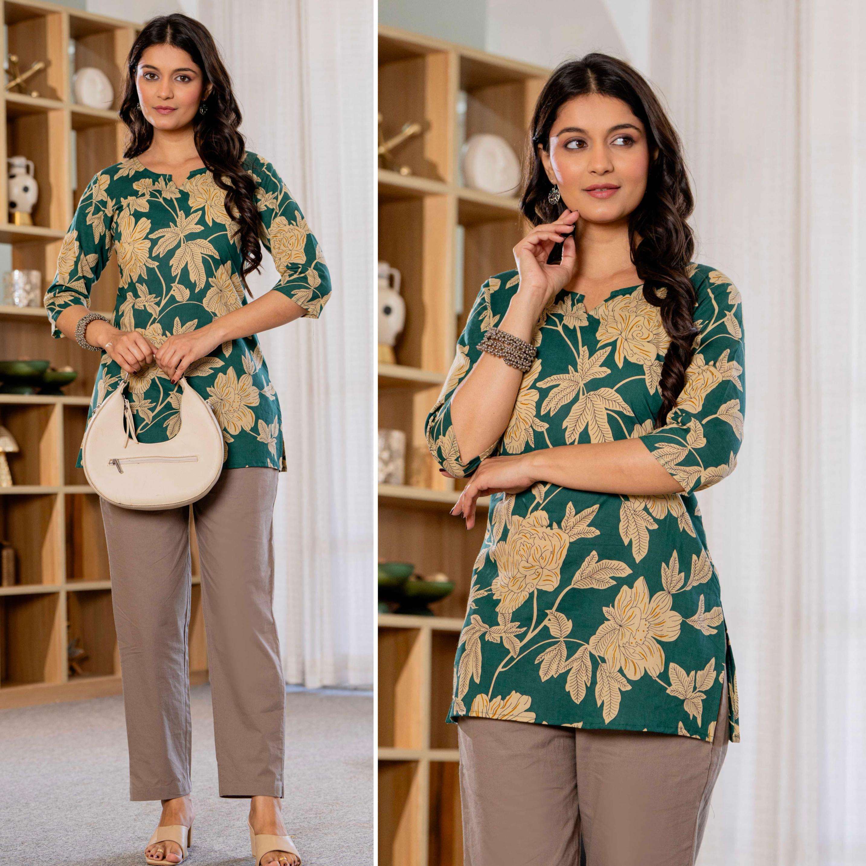 pr modern pattern cotton readymade unique combo short top in wholesale surat