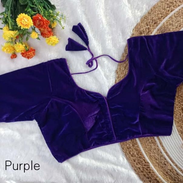 pr velvet pan neack exclusive original velvet cotton blouse in wholesale surat