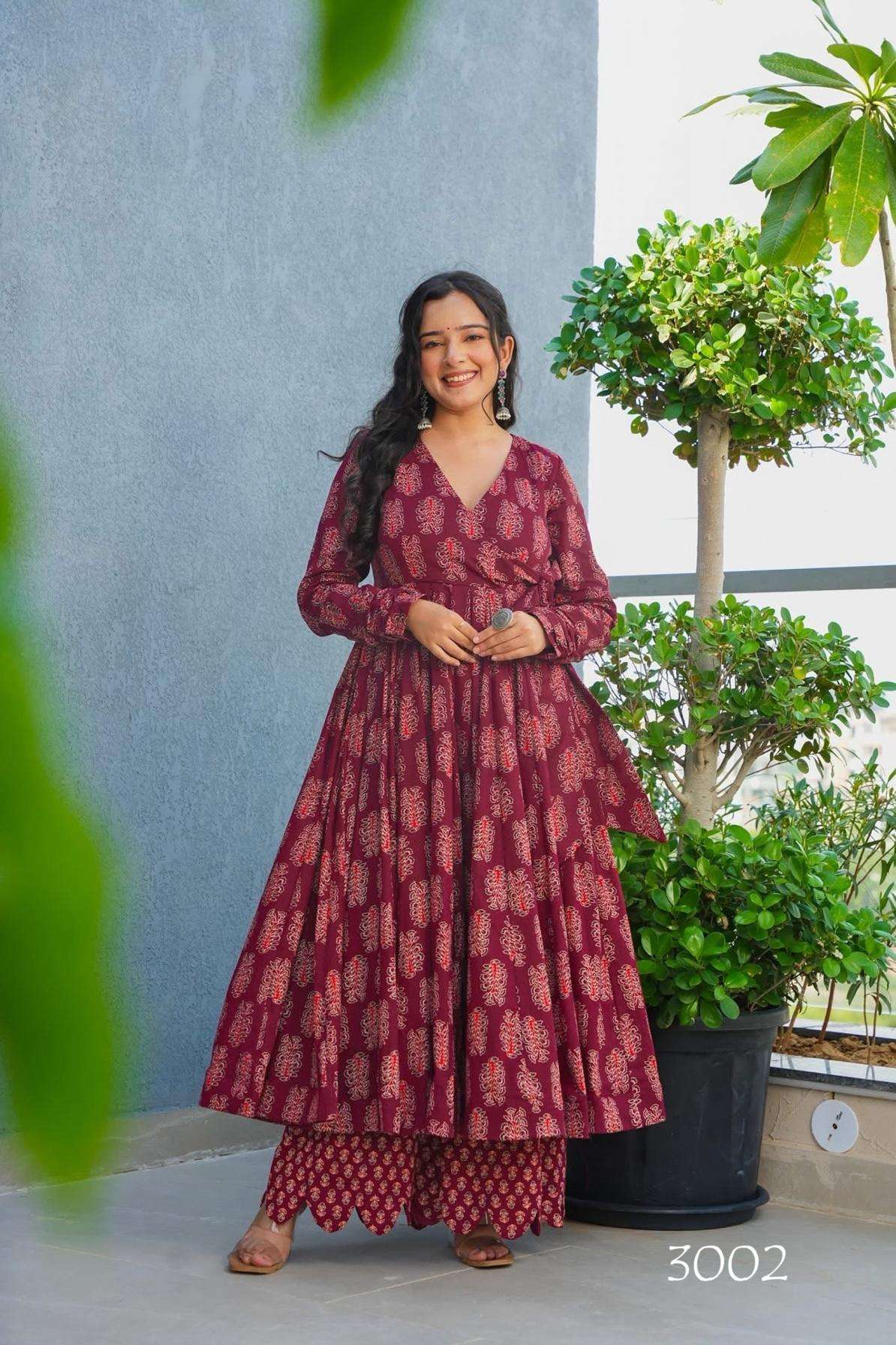 pr vyoma vol 3 series 3001 to 3005 rayon fashionable fully stitch big size long kurti in wholesale surat