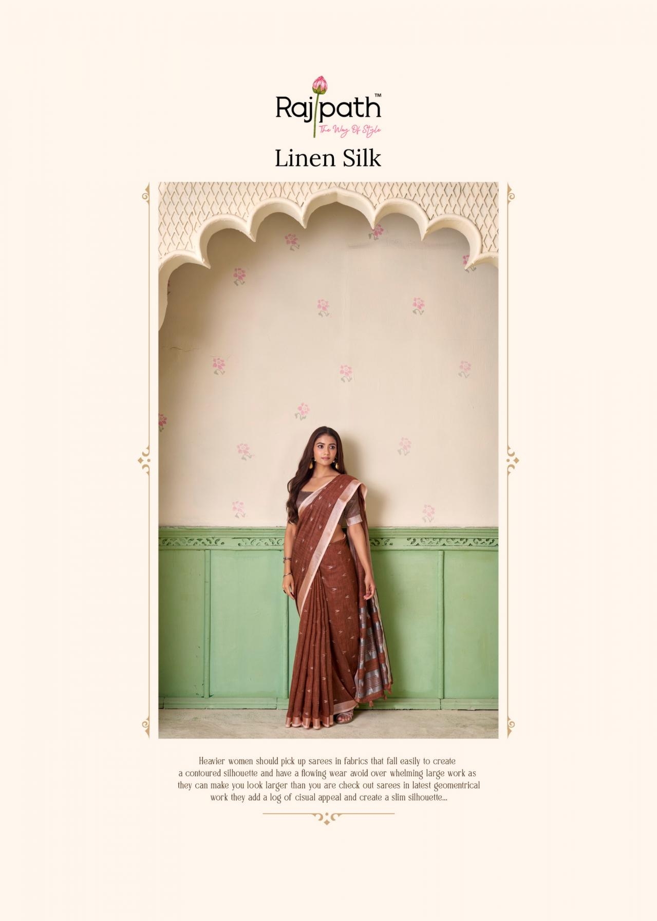 rajpath khyati silk series 554 to 559 linen silk amazing saree in wholesale surat