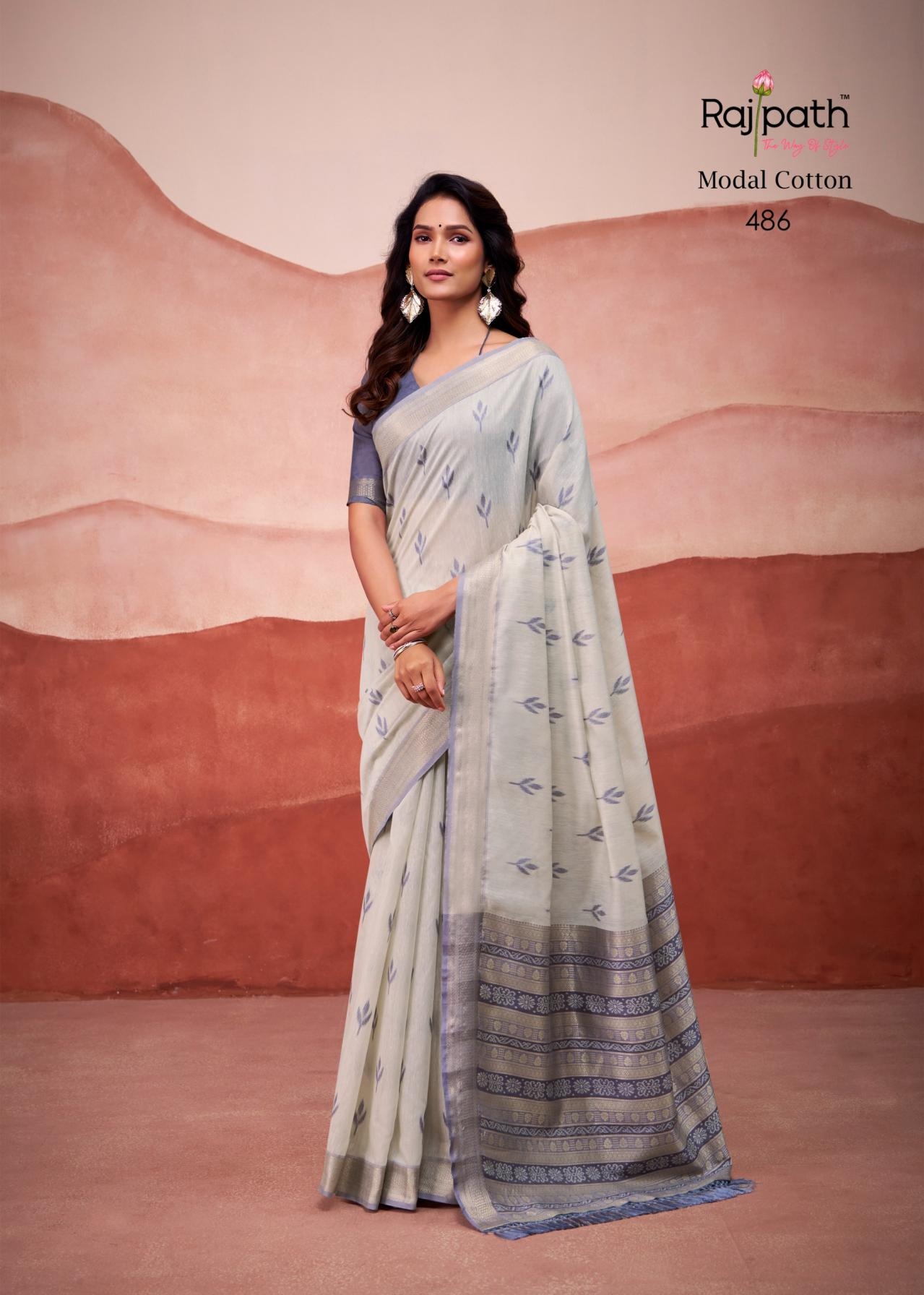 rajpath mango doli series 486 to 491 modal cotton gorgeous look saree in wholesale surat