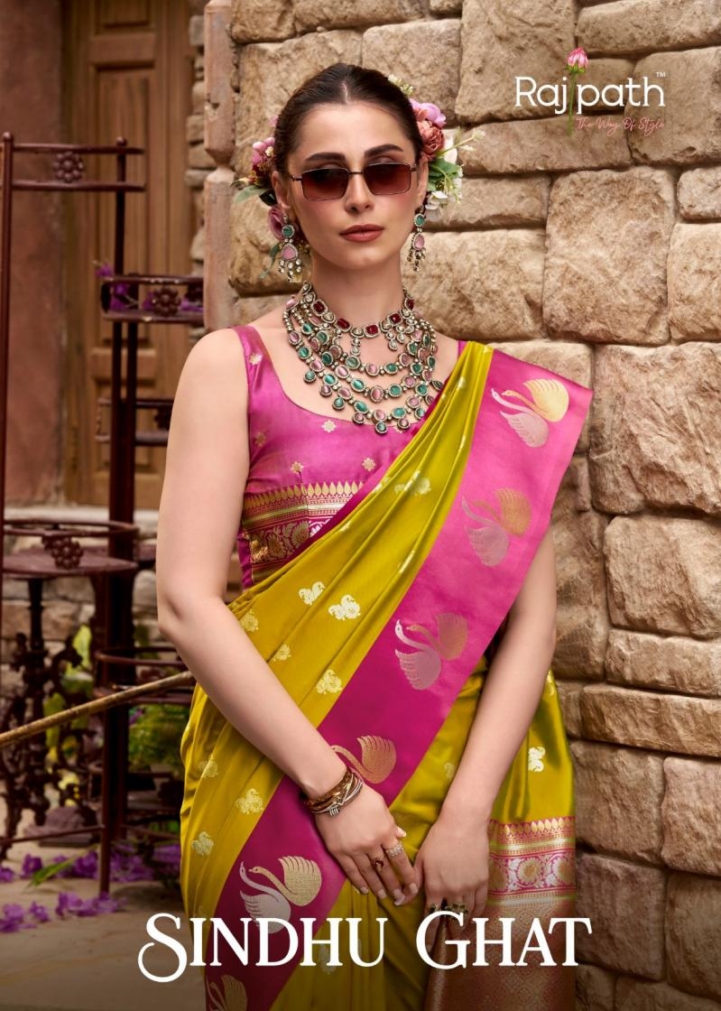 rajpath sindhu ghat series 546 to 553 traditional satin silk sarees in wholesale surat
