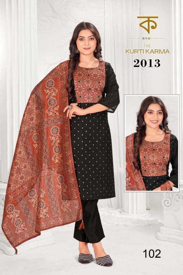 rr fashion kurti karma series 101 to 108 modal butti combo set readymade suit in wholesale surat