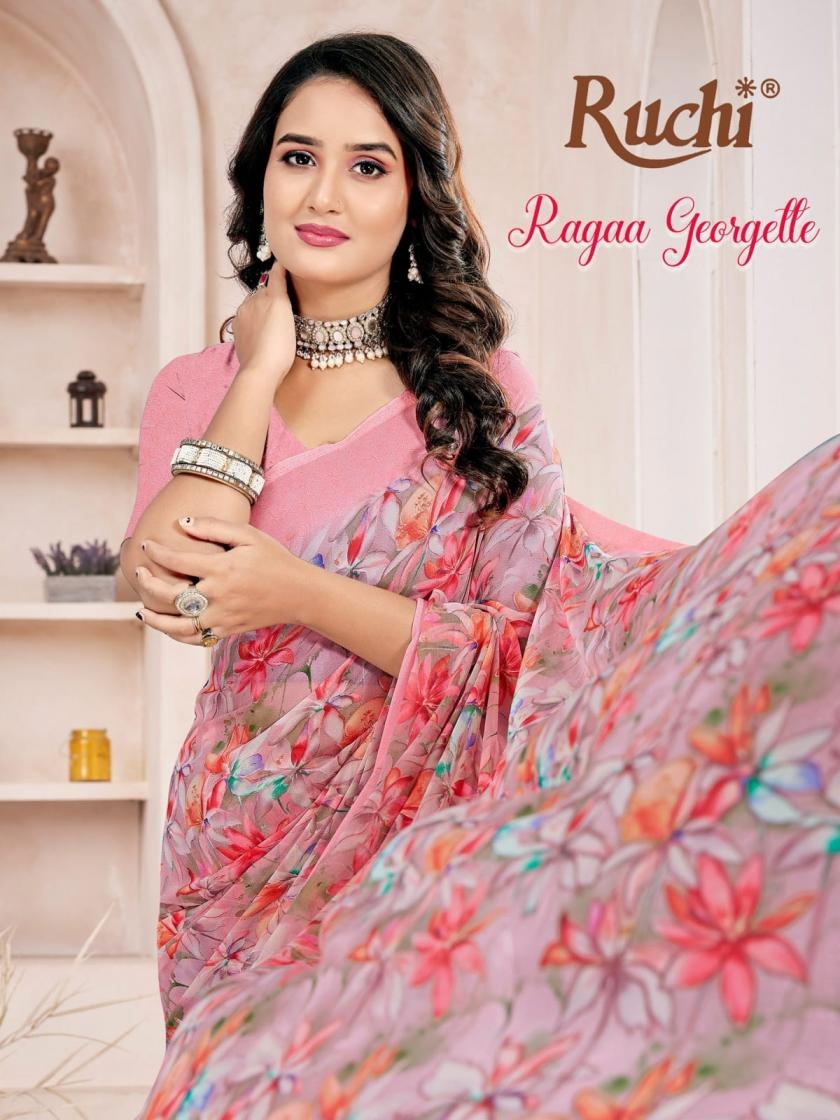 ruchi ragaa georgette vol 27 series 50810 A to 50810 F casual wear saree in wholesale surat