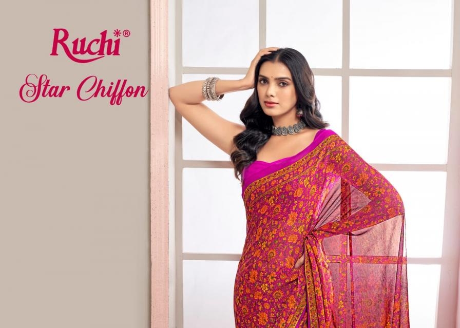 ruchi star chiffon vol 219 series 30701 A to 30703 D chiffon daily wear saree in wholesale surat