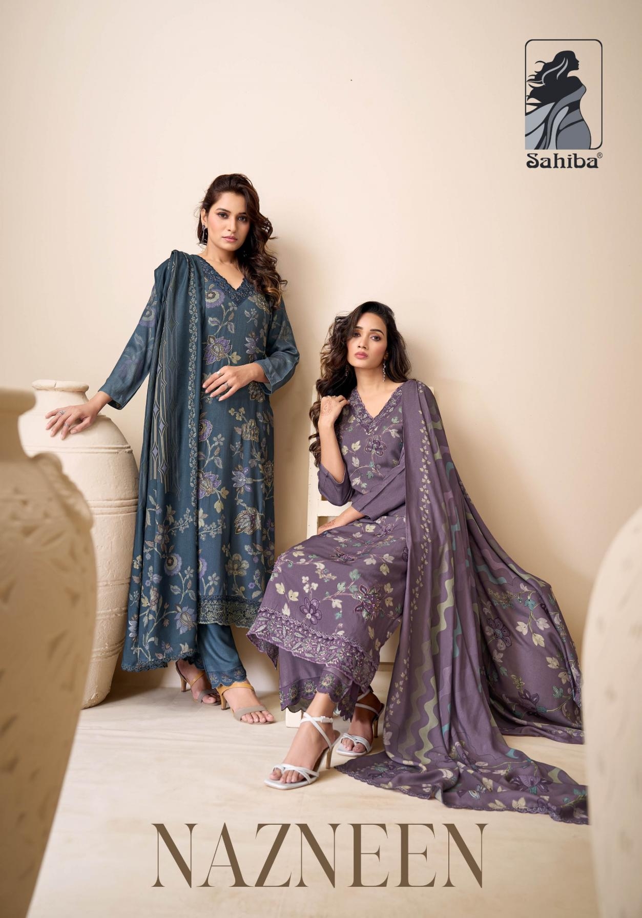 sahiba nazneen series 4078 to 4039 pashmina twill amazing salwar kameez in wholesale surat
