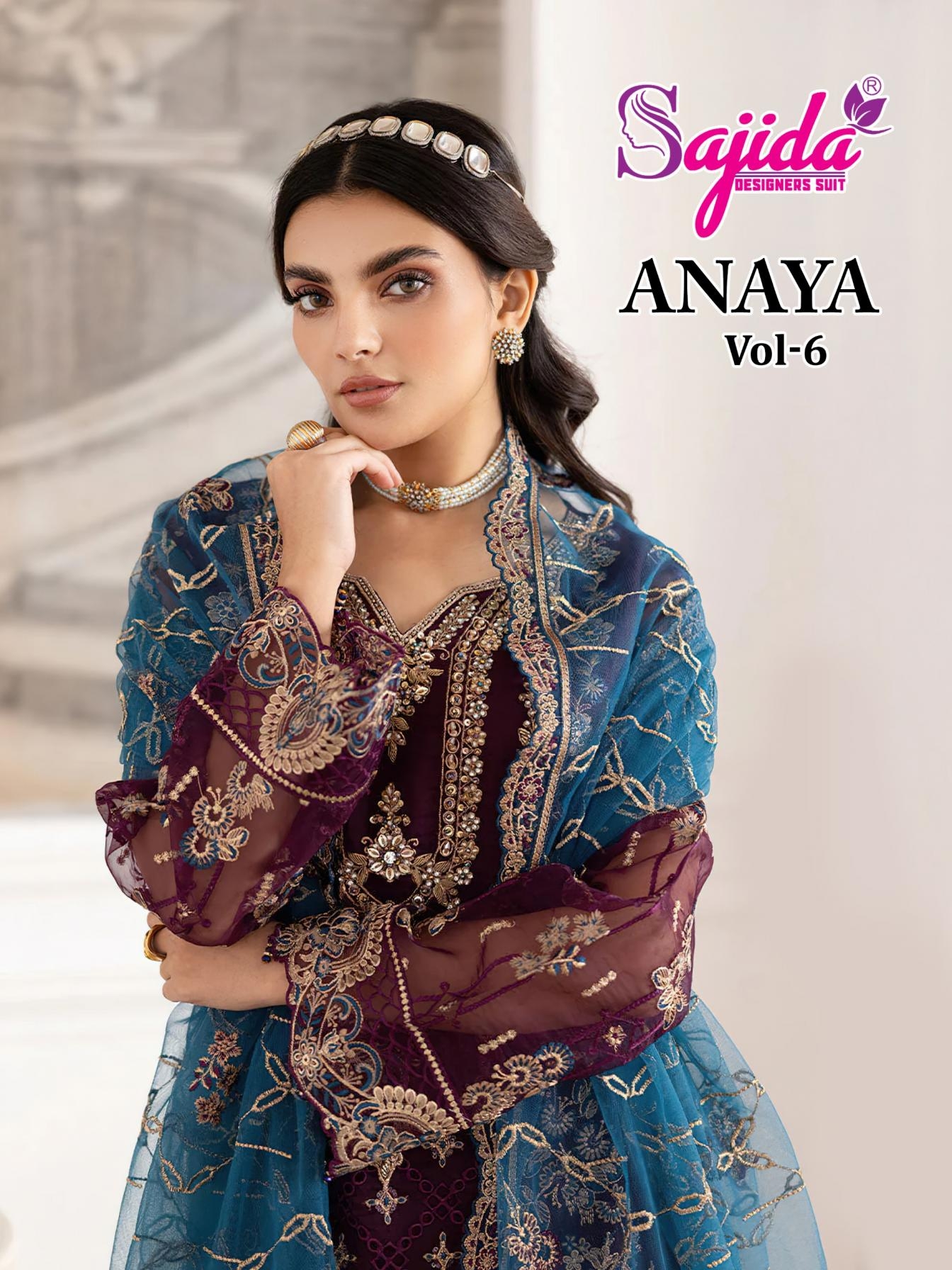 sajida anaya vol 6 series1097 to 1099 designer georgette pakistani suit in wholesale surat
