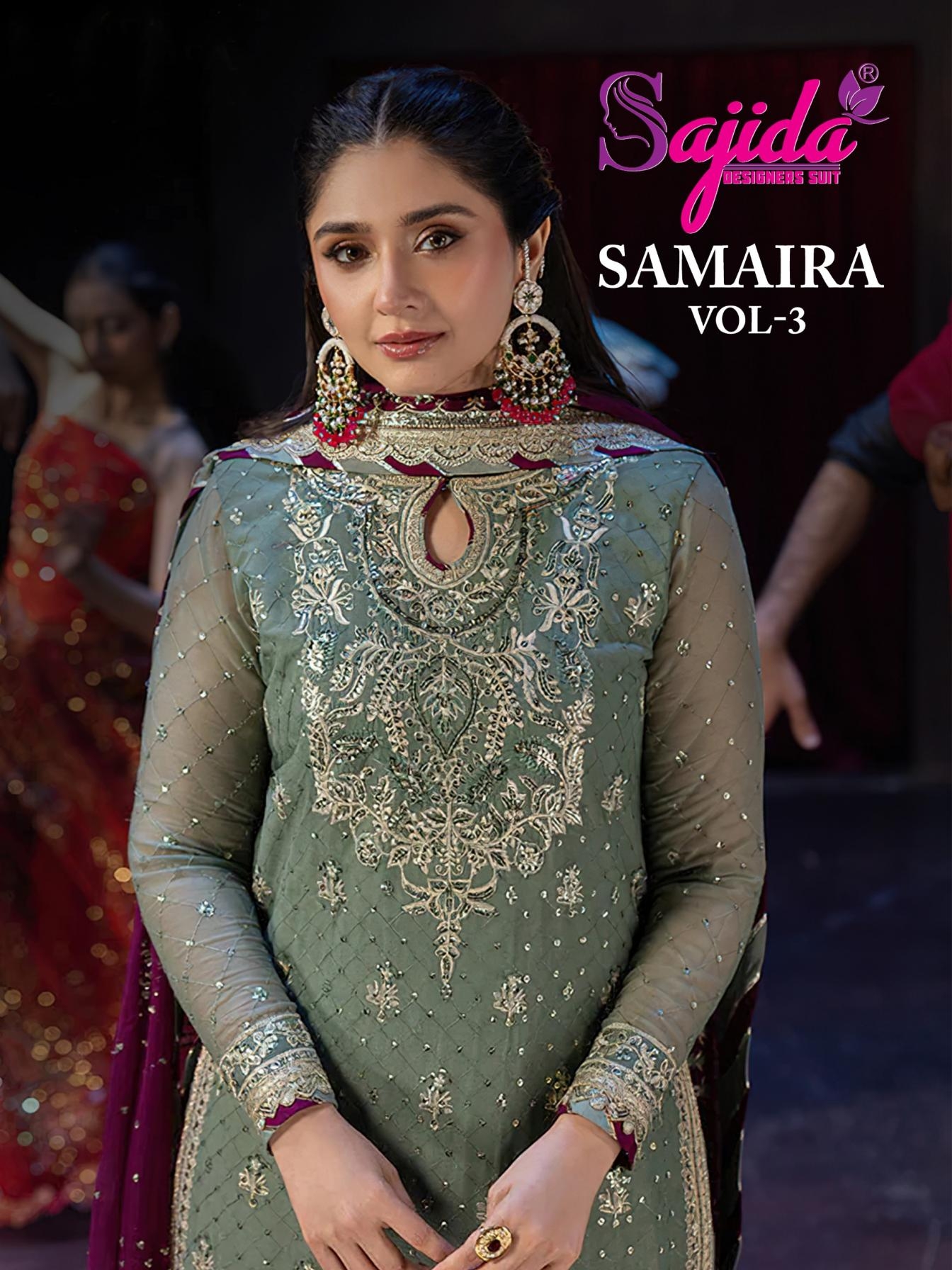 sajida designer samaira vol 3 series 1094 to 1096 georgette pakistani suits in wholesale surat