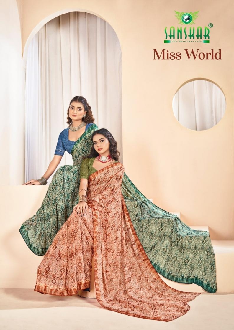 sanskar tex prints miss word series 61001 to 61008 dola silk stylish saree in wholesale surat