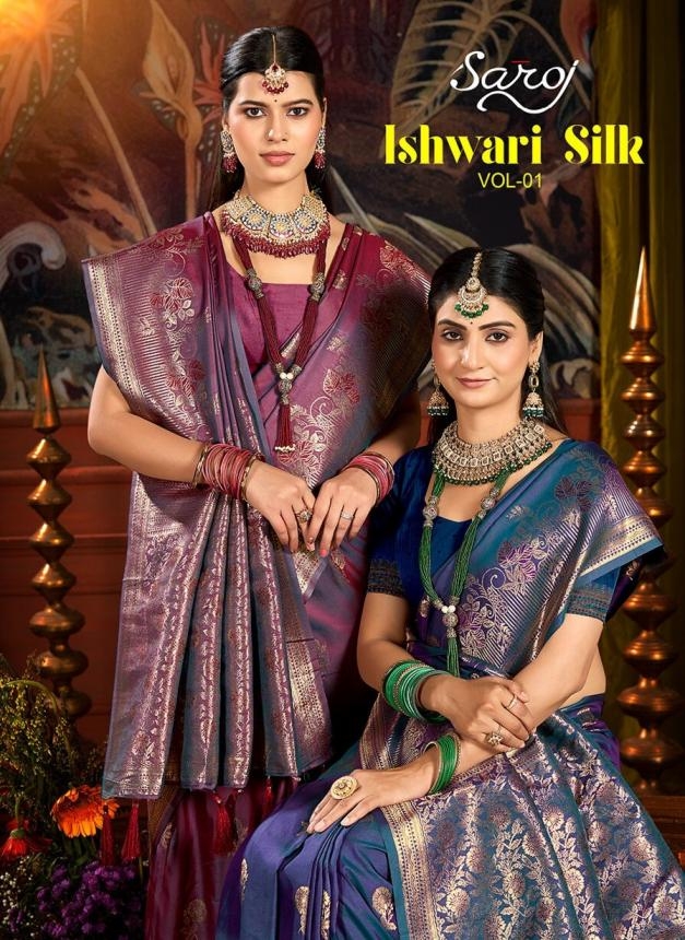 Saroj Ishwari silk vo.1 50*600 series 1001 to 1006 silk saree in wholesale surat