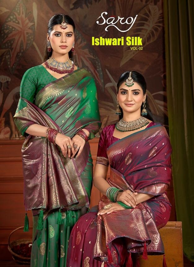 Saroj Ishwari silk vo.2 50*600 series 1001 to 1006 silk saree in wholesale surat