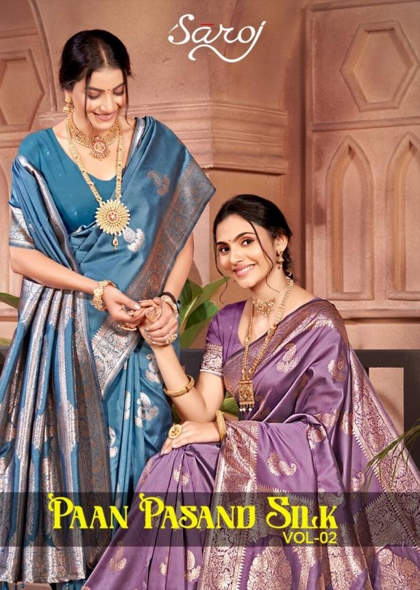 Saroj Paan pasand silk vol.2 series 1001 to 1004 50*600 silk saree in wholesale surat
