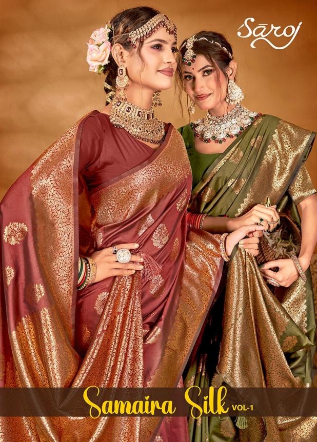 Saroj Samaira silk vol.1 series 1001 to 1004 50*600 silk saree in wholesale surat